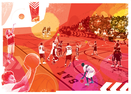 sports action zone poster basketball